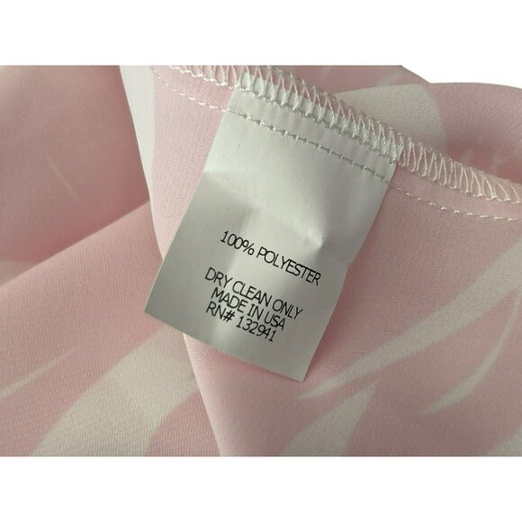 Amanda Uprichard Pink White Palm Print Cold Shoulder Halter Blouse Size Large - Picture 6 of 6